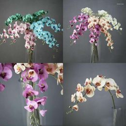 Decoratieve bloemen Premium handboeket 3D Gedrukte DIY Butterfly Orchid Artificial Flower Wedding Decoratie Home Decor