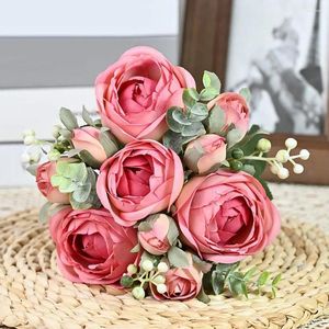 Fleurs décoratives jolies 10 têtes faciles à prendre soin de bouquets de mariée de mariage