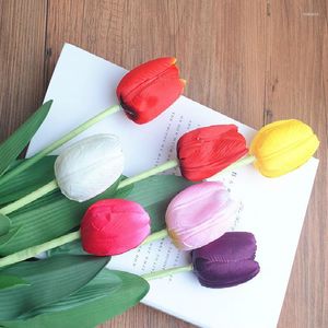 Decoratieve bloemen Pretty 10 -stcs/lot mini tulpen bloem echt aanraking bruiloft boeket kunstmatige zijden bloemen voor feest huis vakantie decor