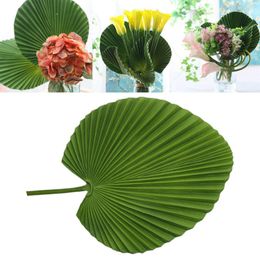 Decoratieve bloemen pu kunstmatige fan blad palm diy groen plant banaan gras bruiloft feest huisdecoratie