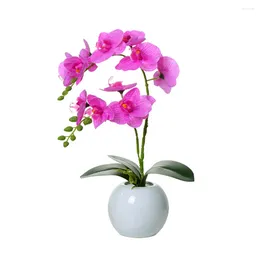 Decoratieve bloemen pu vlinder orchidee kunstmatige bloem bonsai keramische vaas set thuis woonkamer bruiloft decoraties ornamenten motten potten