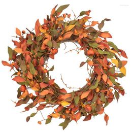 Decoratieve bloemen pompoenkrans decoraties 19.7 inches herfst kransen herfst decoratie blad Halloween Party Supplies Harvest Festival