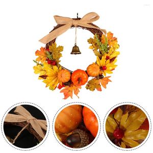 Flores decorativas corona de calabaza fiesta otoño hermosa tienda decoración DIY decoraciones puerta guirnalda falsa hogar interior