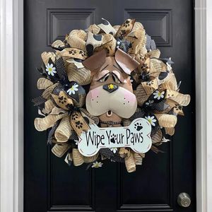 Decoratieve Bloemen Puppy Krans-hond Liefhebbers Gift Hond Hoofd Krans Lente Rekwisieten Woondecoratie Hanger Festival