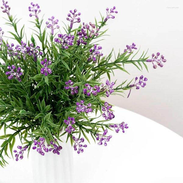 Fleurs décoratives bouquet artificiel violet décoration extérieure plantes en plastique en plastique jardin porche de cuisine