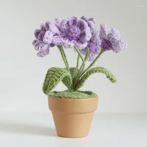 Fleurs décoratives pourpre fleur artificielle Plant en pot