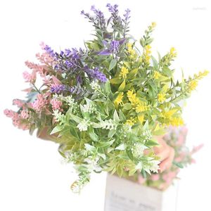 Decoratieve bloemen paarse Provence lavendel kunstmatige bloem bruiloft bruids boeket diy home decoratie graan kerstmis plastic nepplant