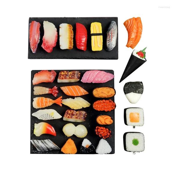 Fleurs décoratives PVC Décorations artificielles Simulation Sushi japonais prétend Toys Thon Wasabi Sashimi Modèle Affichage des miniatures
