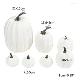 Fleurs décoratives Q9QF 7pcs Citrouilles Artificielles Faux Simulation Citrouille Halloween Thanksgiving Décor