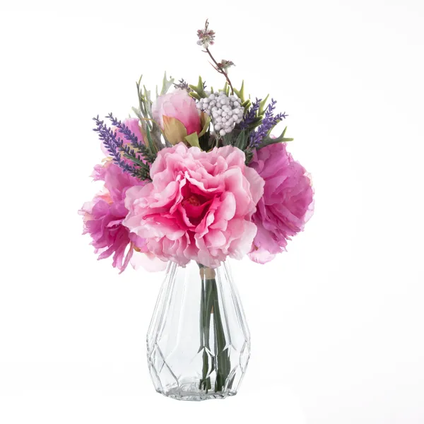 Fleurs décoratives QSM 1Pack Pink Artificial Silk pivoines Hydrangea Bouquet Decor Fauon Fleur de pivoine pour tables Arrangements de mariage