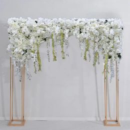 Fleurs décoratives de qualité 2.4 mètres, glycine blanche, arc de mariage artificiel, fleur de décoration extérieure