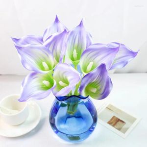 Fleurs décoratives Qualité Mini Pu Calla Lotus Fake Flower Simulat Home Decoration Pographie