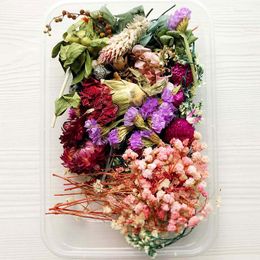 Decoratieve bloemen willekeurig nep gedroogd pakket gemengd eeuwige bloem en gebladerte voor doe -het -zelf kaarsen wenskaart epoxy ambachtelijke decor