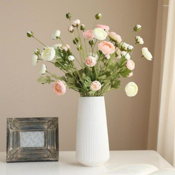Fleurs décoratives Renoncule Artificielle Table De Mariage Décoration Chambre Décor Faux Plantes Arrangement De Fleurs Mariage Flores