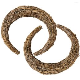 Fleurs décoratives rotin garland bricolage cerceaux couronne matériau cercle de lune pour les anneaux tissés à la main faisant accessoire des brindilles de rattronage de rêve