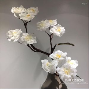 Fleurs décoratives vraie touche artificielle Silicone fleurs de cerisier en gros feutre Latex pêche mariage Cereza Cereja 6 pièces/lot