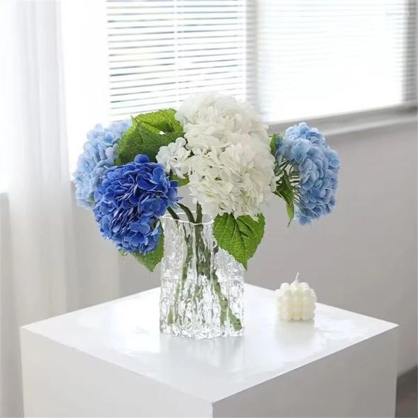 Fleurs décoratives Real Touch Artificial Hortengea Flower Branch Decoration Décoration de mariage Salle Set Home Decor