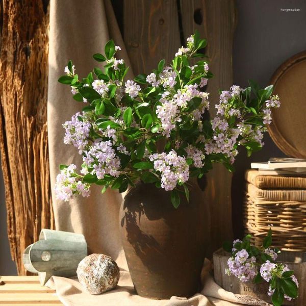 Fleurs décoratives vraie touche thym artificiel belle soie bricolage Vase décor fausse fleur pour bureau maison ornements mariée Bouquet
