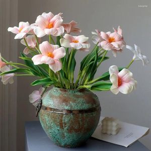Fleurs décoratives Real Touch Big Open Tulips PU Fake Flower Branch Home Mariage Decoration Flores Artificies Apartment Decorating Supplies