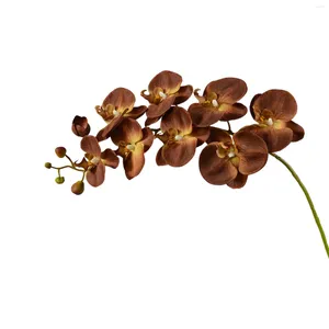 Fleurs décoratives Real Touch Fake Phalaenopsis Branches Orchidées Tiches fausses Bouquet Floral Bouquet Floral Plantes artificielles DÉCOR HOME