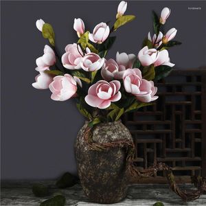 Decoratieve bloemen Real Touch Magnolia Artificial Pu Silk Flower Bouquet Wedding Decoratie Yulan Fake Garden Table Home Decor Accessoires