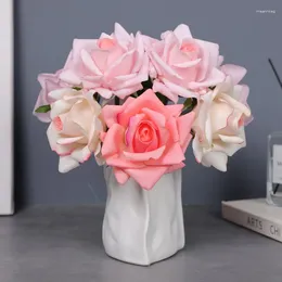 Flores decorativas Toque real Simulación Flor Artificial Látex Snower Mountain Rose Bouquet Bouquets Bouquets Home Desktop
