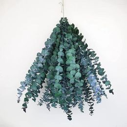 Fleurs décoratives plante d'eucalyptus réaliste 10 pièces Branches de feuilles naturelles non flétries pour la maison Vase décoration Po accessoires réutilisables