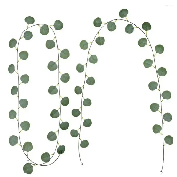 Fleurs décoratives réaliste fausses plantes charmantes fausses eucalyptus guirlande 10 pcs vignes de verdure artificielle pour la toile de fond du mariage