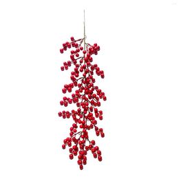 Fiori decorativi Bacche rosse Gambi Stelo dell'albero di agrifoglio in schiuma floreale natalizia per il festival