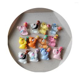 Fleurs décoratives en résine, animaux de dessin animé Kawaii, bouteille de boisson, ours Panda, Figurine Scrapbook, accessoires artisanaux de décoration pour la maison