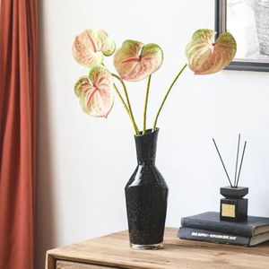 Fleurs décoratives Restaurant jardin réel touche élégante plantes de soie nuptiale Anthurium faux lys calla artificiels