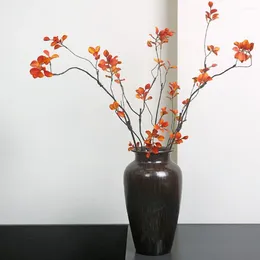 Fleurs décoratives Bouquet de plante à feuilles d'automne rétro Bouquet à la main Fake Maple Branch Long 59 cm / 90 cm Jardin artificiel