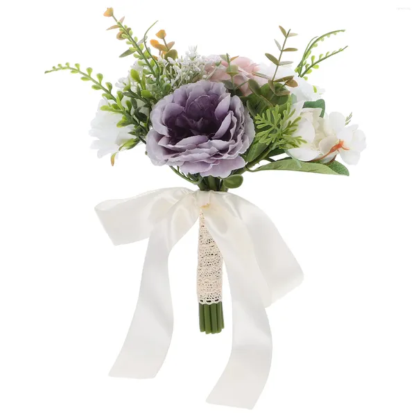 Ramo de flores decorativas Retro para boda nupcial, decoraciones para novia, mesa central, ramos de seda artificiales