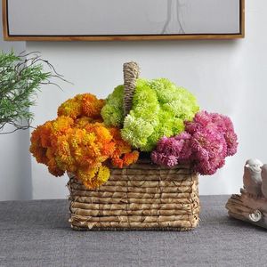 Flores decorativas, fruta de arroz, flor Artificial, pegamento suave, arreglo de jarrón suculento, mesa para el hogar, decoración de jardín, regalo hecho a mano