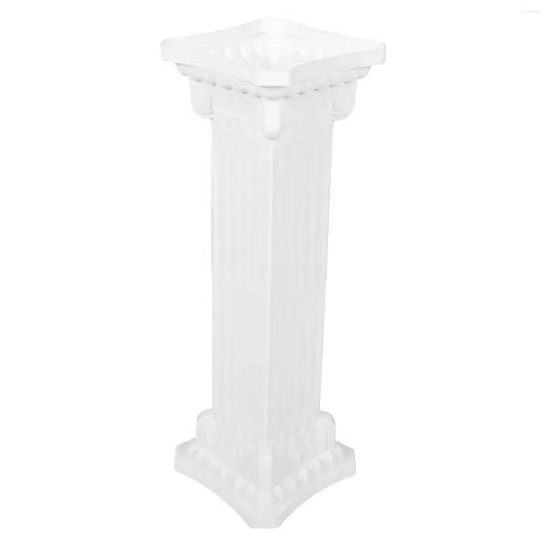 Flores decorativas, columna romana, macetas cuadradas para flores, estatua de pilar de camino al aire libre, cesta artística, guía de plástico para novia y boda