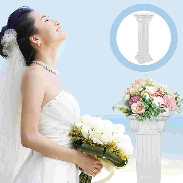 Fleurs décoratives colonne romaine fourniture de fête de mariage accessoire de guidage routier Pots de fleurs en plastique ornement extérieur mariée mariage de table