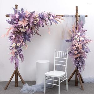 Fleurs décoratives Romance raffinement fleur artificielle décorations de mariage Festival scène fond arc ornements décor produit