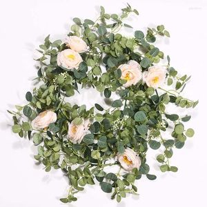 Decoratieve bloemen romantiek verfijning simulatie camellia bloemen rattan decoraties festival feest desktop plant ornamenten product