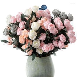 Decoratieve bloemen Romantische kunstmatige PE Rose Long Branch Bouquet Wedding Home Krans Decor Fake Valentijnsdag Geschenken