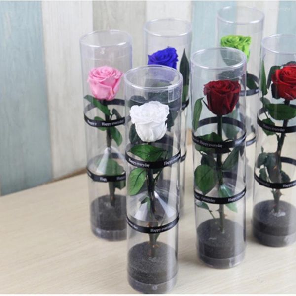 Flores Decorativas Románticas Flor Eterna Rosas Para Ocasiones Especiales Preservadas Reales Estabilizadas Únicas Azul Real