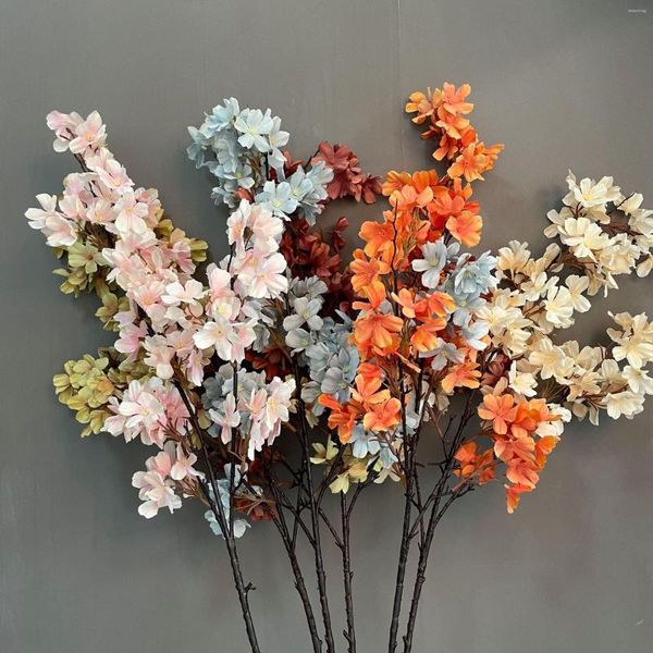 Fleurs décoratives Romantique Japonais Sakura Faux Bouquet De Fleurs Artificielle Fleur De Cerisier Pographie Fond De Mariage Décoration De Fête À La Maison