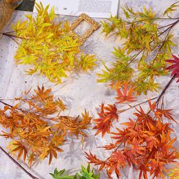 Flores decorativas, hojas románticas, planta Artificial de seda falsa para fiesta en casa, accesorios de adorno, decoración de otoño simulada