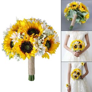 Decoratieve bloemen Romantische bruiloft Bruid met linnen touw kunstmatig voor ceremonie festival feest middelpunt decor