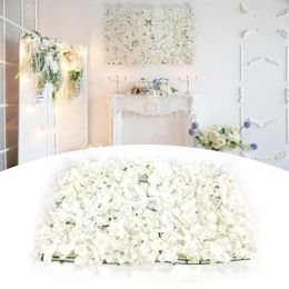 Decoratieve bloemen Romantische witte kunstmatige wandpanelen Diy Silk Flower Arrangement Decoratie voor bruiloftsfeestje Stage Achtergrond