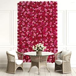 Fleurs décoratives Rose 60x40cm 3d mur de fleurs artificielles pour le mariage pour la maison de Noël Décoration de Noël fond 2024 Floral Fell