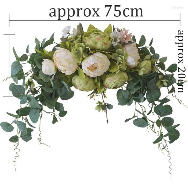 Flores decorativas Rose de boda artificial Peony Wreath Diy para Garland Christma Party Decoración de la ventana de flores falsas