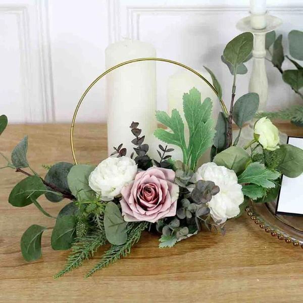 Fleurs décoratives Rose Flower Girls Floral Party Supplies Home Decor Bride Garlands Artificial Fake Wreath Wedding Ornement