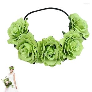 Decoratieve Bloemen Roos Bloem Haarkrans Bruid Bloemen Kroon Hoofdband Garland Met Verstelbaar Lint Festivals Huwelijksfeest