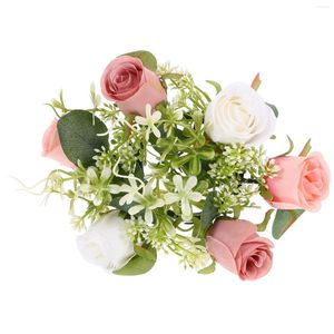 Decoratieve Bloemen Rose Garland Houder Houders Bruiloft Krans Voor Tafel Conische Pijlers Decor Thuis Zijden Bloemenringen Kunstmatig