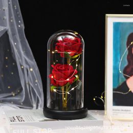 Decoratieve bloemen Rose in Led Glass Dome Artificial Forever Valentijnsdag Speciaal romantisch geschenk